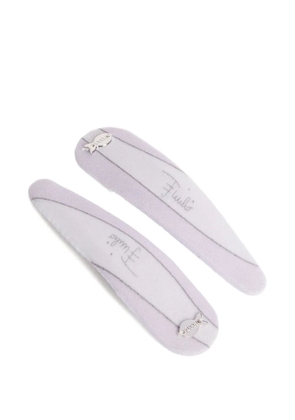PUCCI logo-print hair clips - Purple