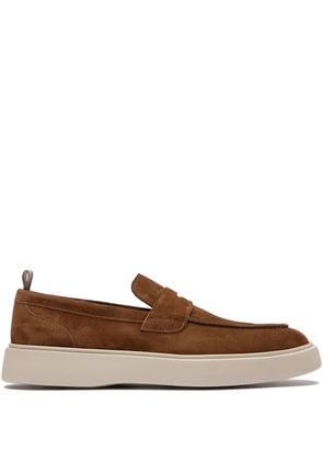 Officine Creative penny-strap suede loafers - Brown