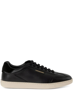 Ferragamo suede-panel leather sneakers - Black