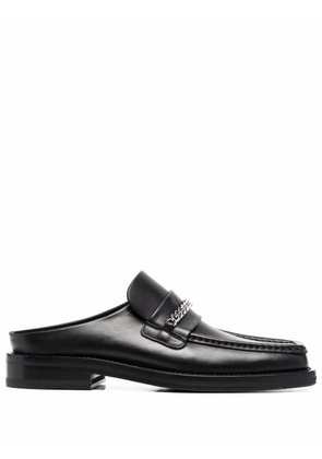 Martine Rose square-toe leather loafers - Black