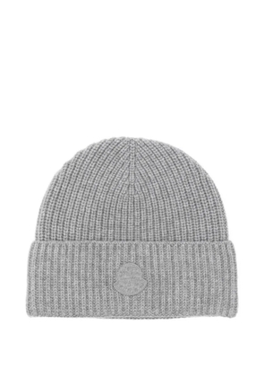 Moncler cashmere logo-patch beanie - Grey