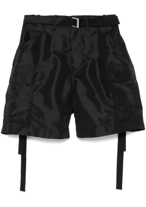 sacai belted shorts - Black