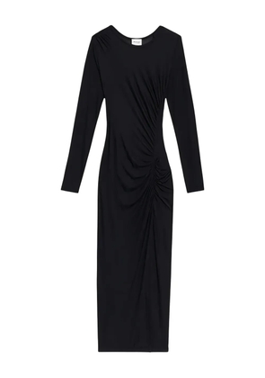 ISABEL MARANT side-gathered long-sleeve midi dress - Black