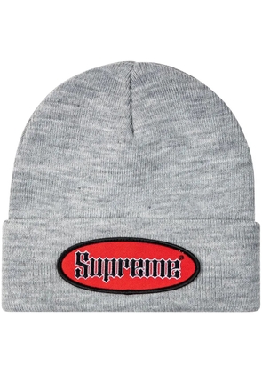 Supreme oval logo patch beanie - Grey