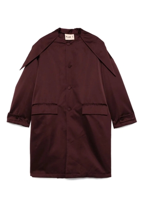 Plan C buttoned patch-pocket coat - Red