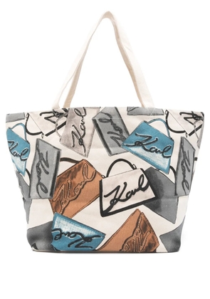 Karl Lagerfeld logo-print tote bag - Neutrals