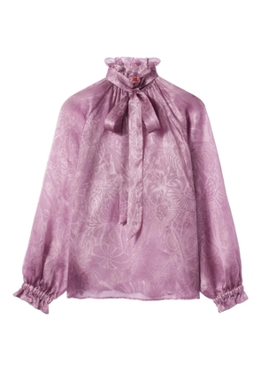 La DoubleJ Cerere ruffled high-neck blouse - Pink