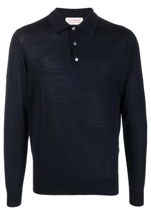 FURSAC long-sleeved wool polo shirt - Blue