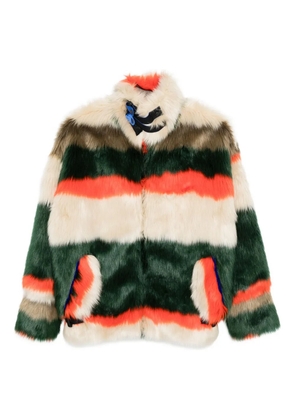 Quetsche striped faux-fur jacket - Neutrals