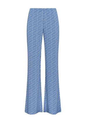 MALIPARMI geometric-print flared trousers - Blue