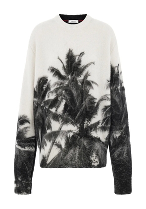 Ferragamo palm-tree print sweatshirt - White