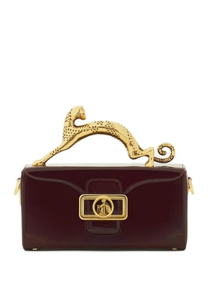 Lanvin Pencil leopard-embellished patent-leather mini bag - Red