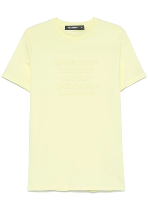 Karl Lagerfeld slogan-embossed T-shirt - Yellow