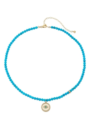Sydney Evan 14K yellow gold Evil Eye diamond and turquoise necklace