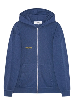 Palmes waffle-texture zip hoodie - Blue