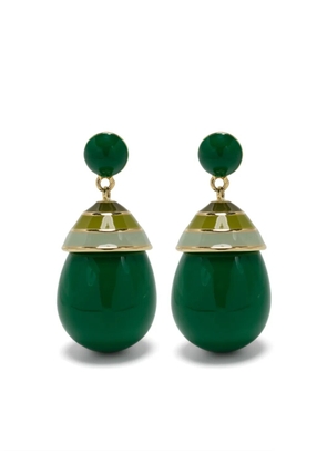 Eshvi striped drop earrings - Green