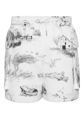 Thom Browne graphic-print cargo shorts - White