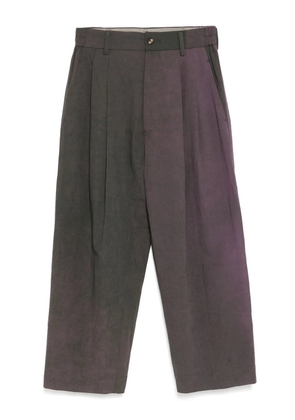 Ziggy Chen Collaged Wide Leg trousers - Purple
