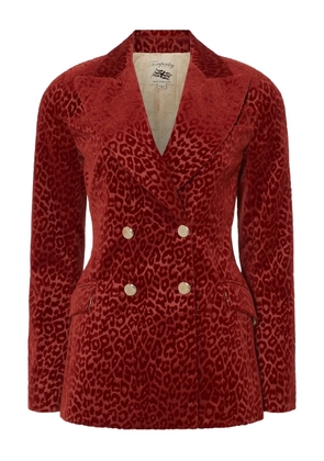 Temperley London leopard-pattern double-breasted blazer - Red