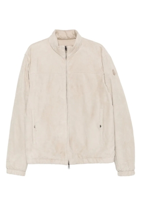 Moncler suede zip-up jacket - Neutrals