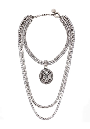 Ermanno Scervino crystal-embellished pendant necklace - Silver