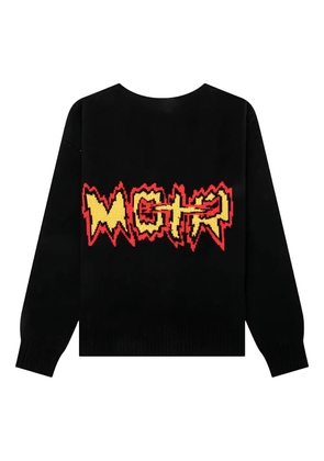 MEMBERS OF THE RAGE back-logo knit cardigan - Black