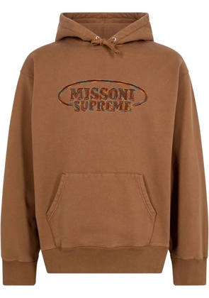 Supreme x Missoni logo-embroidered hoodie - Brown