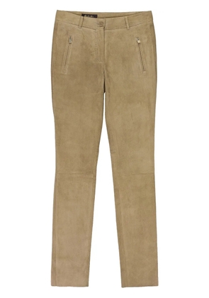 Loro Piana leather 'Brown' skinny trousers - Neutrals