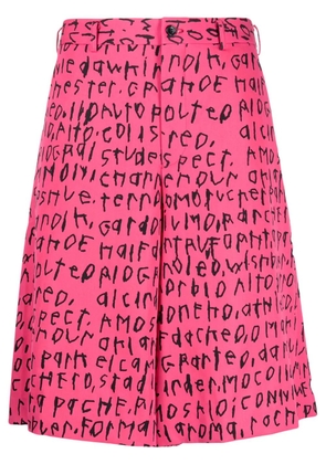 Comme des Garçons Homme Plus graphic-print wool shorts - Pink