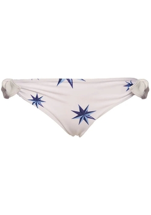 La DoubleJ side-tie star-print brief - White