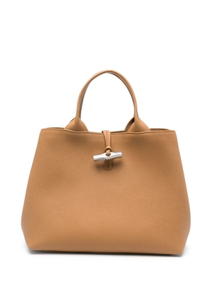 Longchamp large Le Roseau tote bag - Brown
