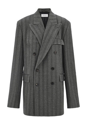 Ferragamo herringbone double-breasted blazer - Black