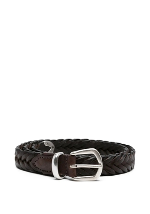 Eleventy braided leather belt - Brown