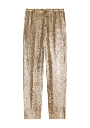DRIES VAN NOTEN sequin-embellished trousers - Gold