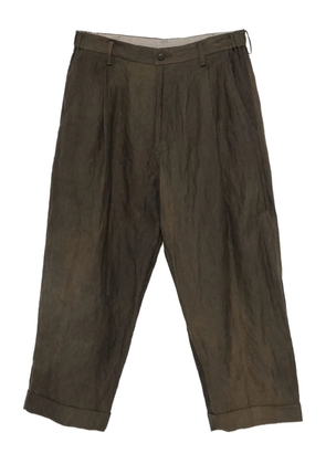 Ziggy Chen pleated dyed trousers - Brown