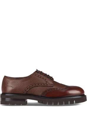 Ferragamo leather brogue shoes - Brown