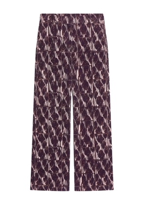 DRIES VAN NOTEN abstract-print cotton trousers - Red