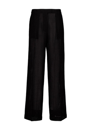 La DoubleJ grid-pattern cotton trousers - Black