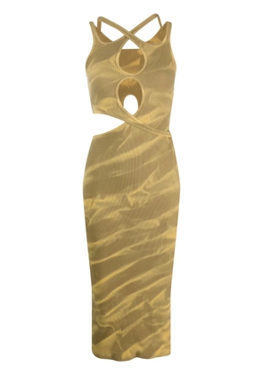 Dion Lee abstract-print midi dress - Neutrals