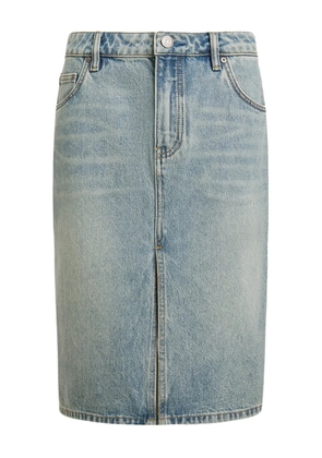 12 STOREEZ front-split denim midi skirt - Blue