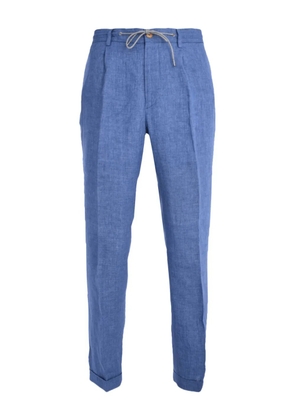 Luciano Barbera pleated drawstring trousers - Blue