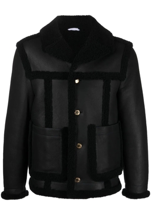 Thom Browne shearling-trim flight jacket - Blue