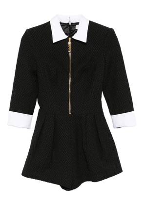 Elisabetta Franchi herringbone tweed playsuit - Black