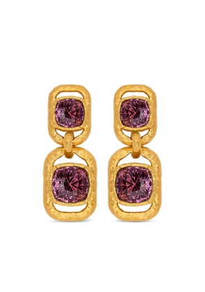 Oscar de la Renta rectangle crystal-drop earrings - Gold