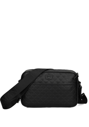 Emporio Armani logo-debossed messenger bag - Black