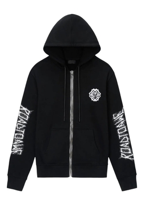 RTA zip-fastening graphic-print hoodie - Black