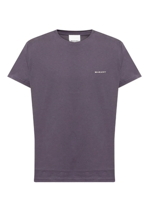 MARANT logo-embroidered cotton t-shirt - Blue