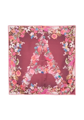 Aspinal Of London floral-print silk scarf - Red