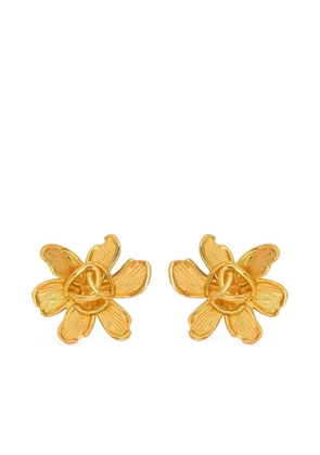 Oscar de la Renta small O Flower earrings - Gold