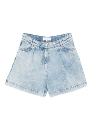Ba&Sh Filou pleated denim shorts - Blue